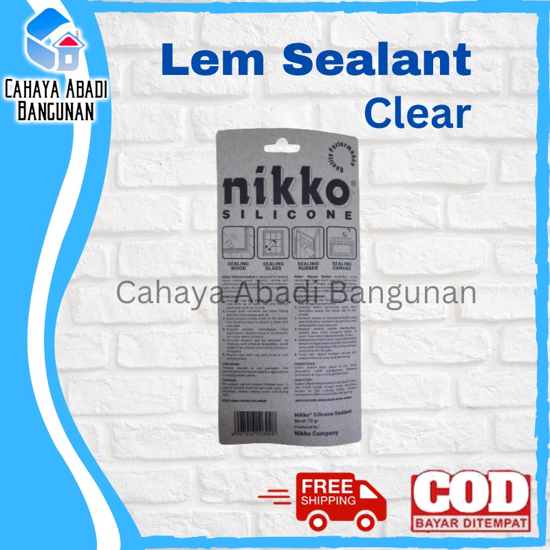 NIKKO SILICONE RUBBER SEALANT 70 GRAM - PEREKAT LEM KARET AQUARIUM