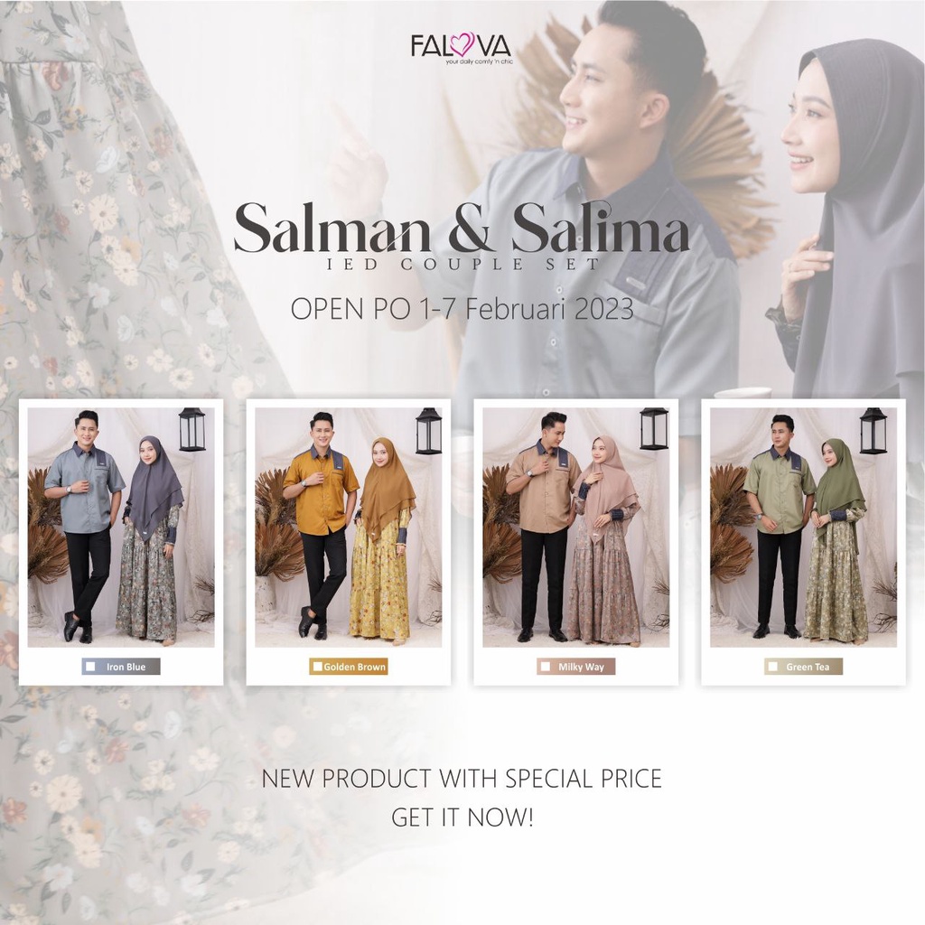 SALMAN KEMKO KOKO FALOVA SARIMBIT LEBARAN COUPLE KEMEJA
