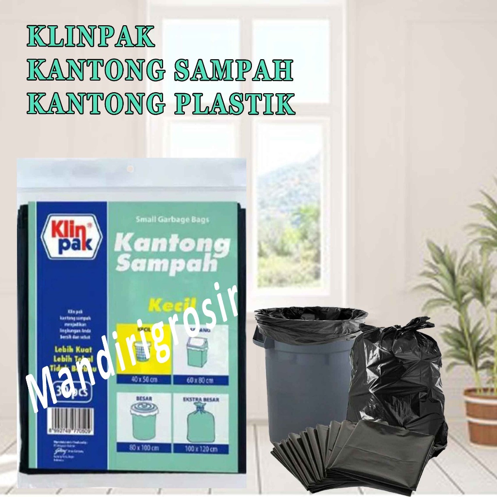 KANTONG SAMPAH SERBAGUNA* Kantong sampah ukuran 40X50 cm isi 30 pcs