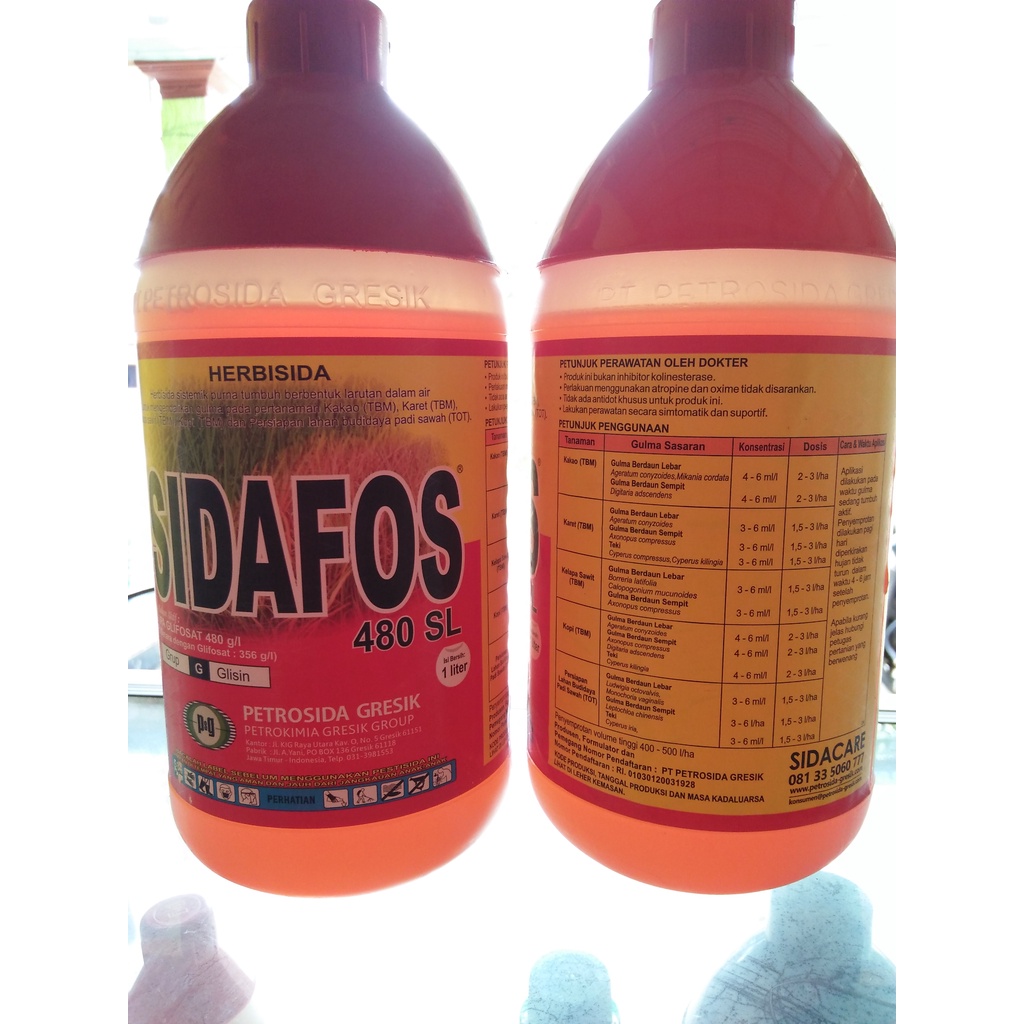 Herbisida Sidafos 480SL obat rumput kemasan 1 liter