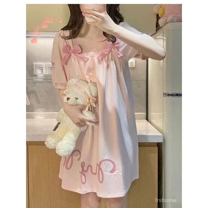 Piyama manis musim panas wanita 2022 piyama angin ins baru piyama musim panas wanita dapat dipakai d