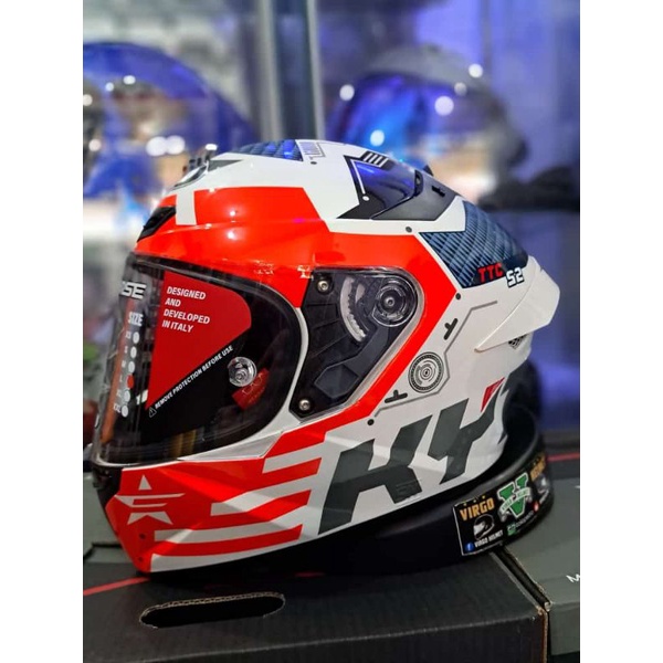 HELM KYT TT COURSE MOTIF FUSELAGE RED|KYT TTC MOTIF TERBARU