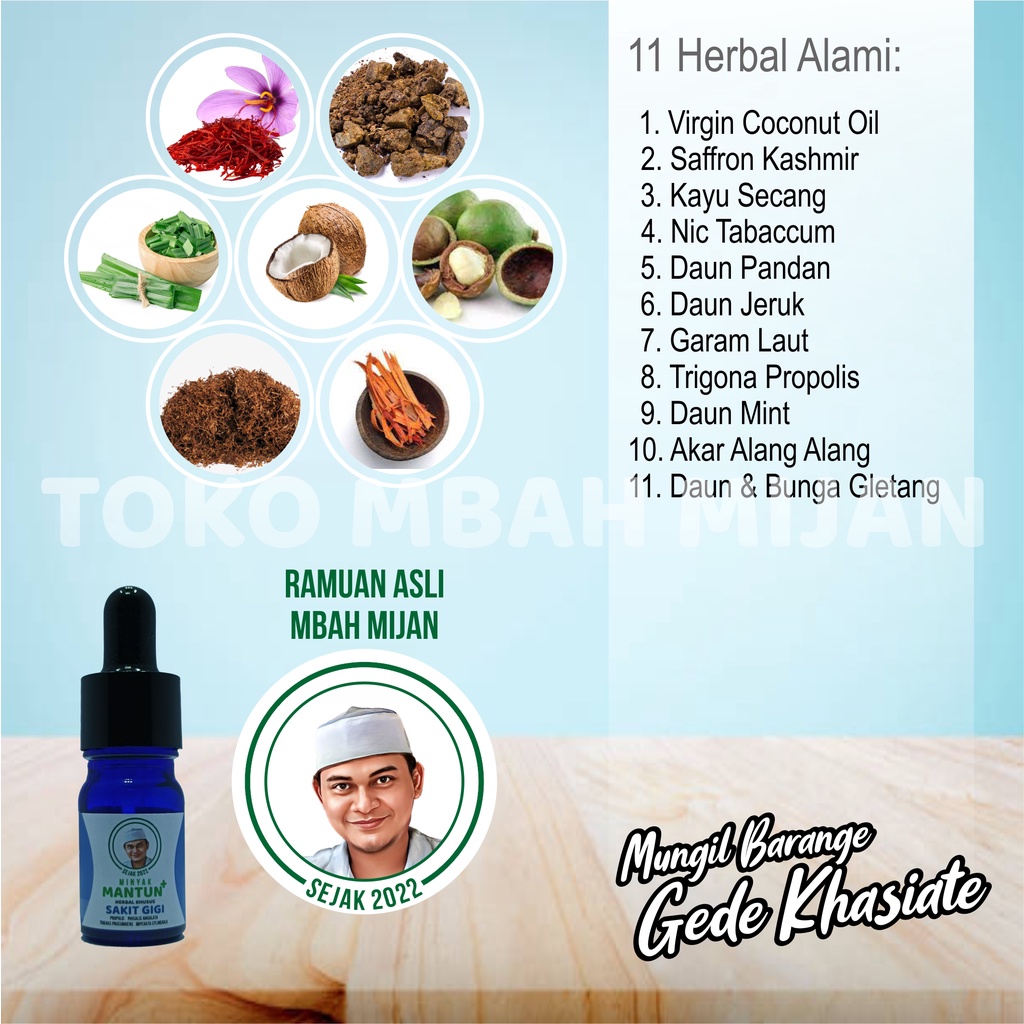 Mantun Biru Herbal Sakit Gigi Berlubang