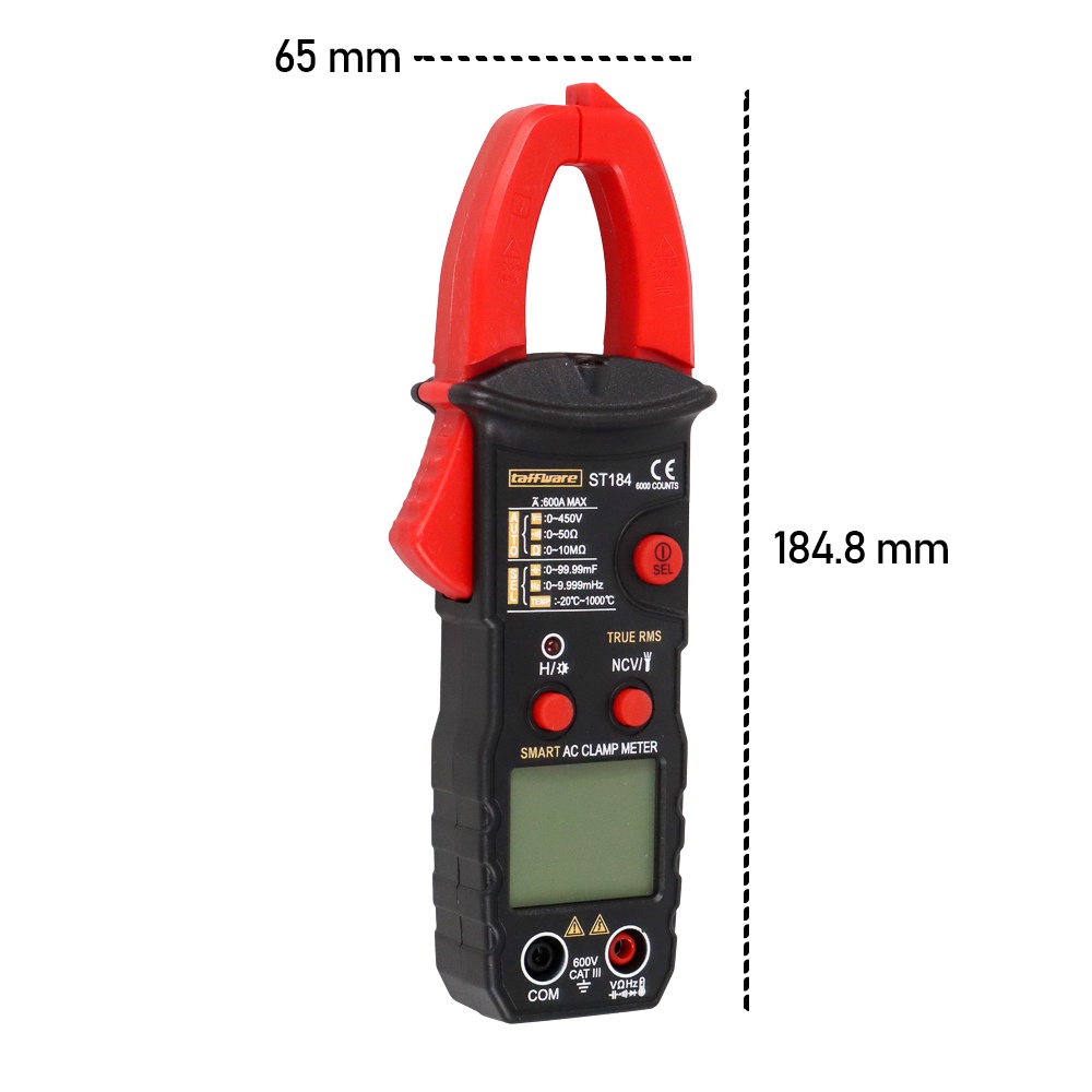 Taffware ANENG Digital Multimeter Voltage Tester Clamp - ST184 - Red