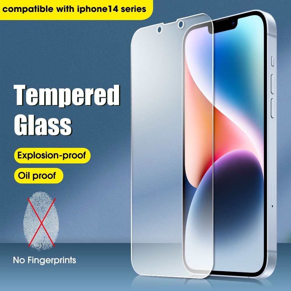 IPHONE Full Coverage Anti-Saratch Frosted Matte Tempered Glass Film, Kekerasan 9H Pelindung Layar Anti Silau &amp; Anti Sidik Jari, Kompatibel Dengan Seri Iphone14