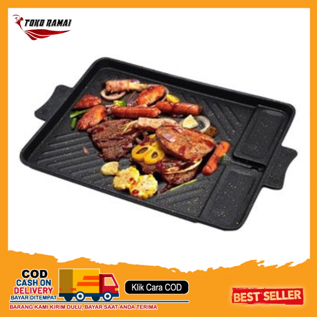 Grill Pan Yakiniku NAGAKO Alat Panggangan Daging KOREA KOTAK/Alat panggang BBQ Grill Anti Lengket Pan SQUARE