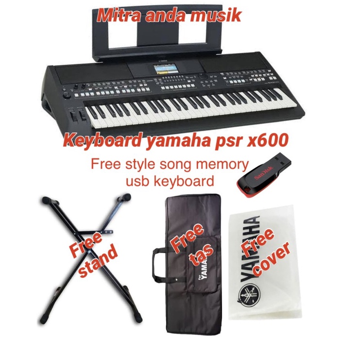 laris ✨- Keyboard yamaha psr sx600 paket original tas stand cover usb memory3.1.23