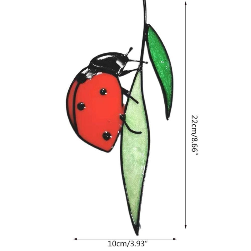 Populer Ladybug Suncatcher Kaca Patri Ornamen Taman Dekorasi Halaman Mobil Liontin