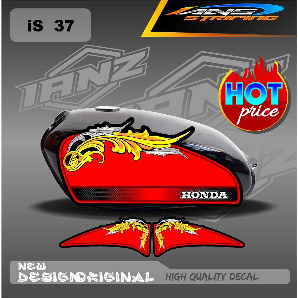 STIKER KONSEP TANGKI CB100 CUSTOM HOLOGRAM/NON HOLOGRAM IS37