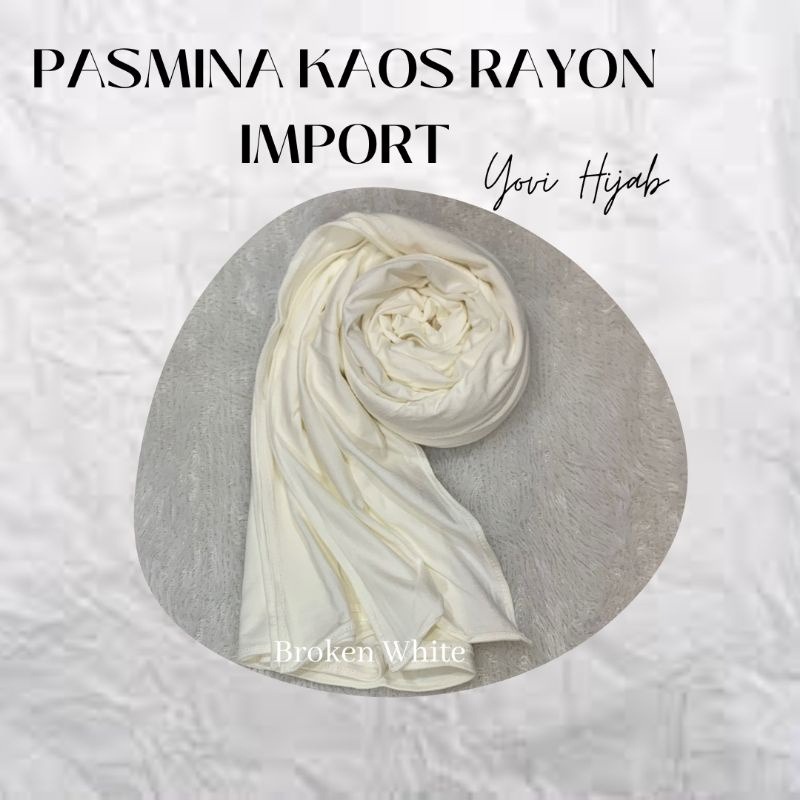 kerudung jilbab PASHMINA RAYON SPANDEX premium EMBEE terbaru 2023 ukuran 180x75cm warna Putih BW Put