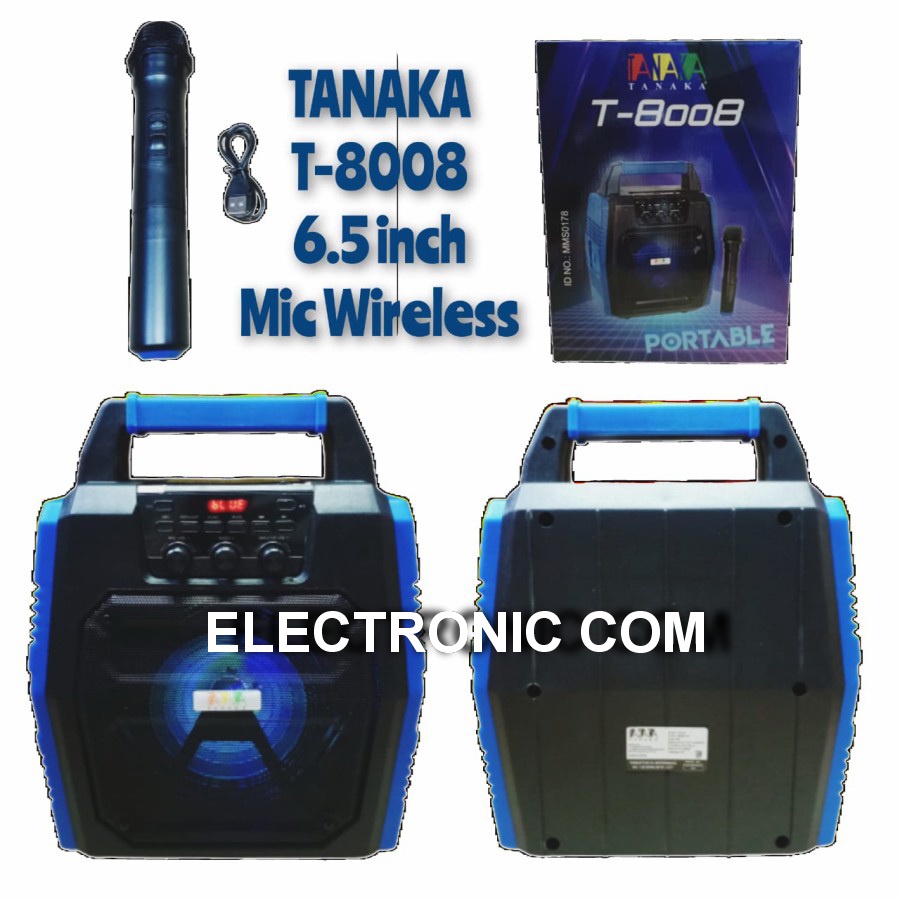 speaker portable tanaka T8008 + mic wirless PROMO
