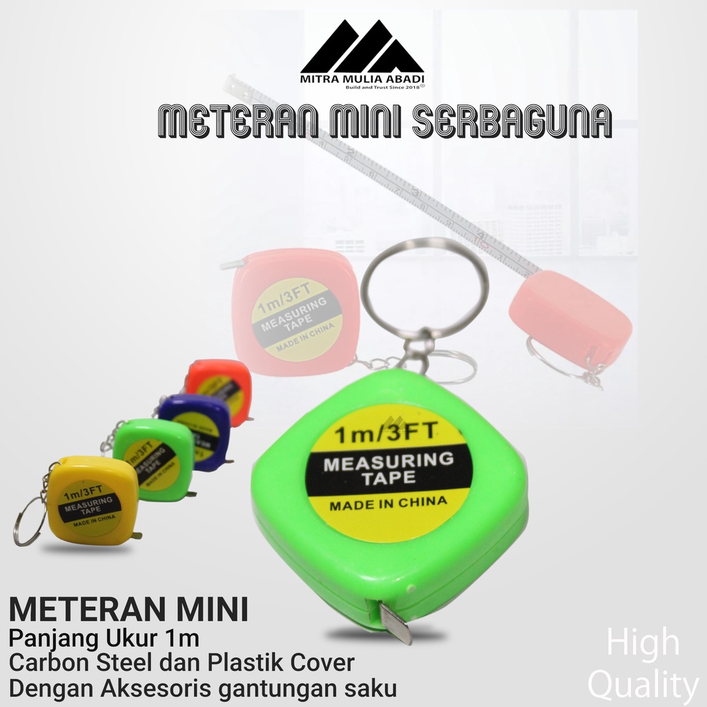 Gantungan kunci meteran mini 1m Tukang aksesoris Measure Tools