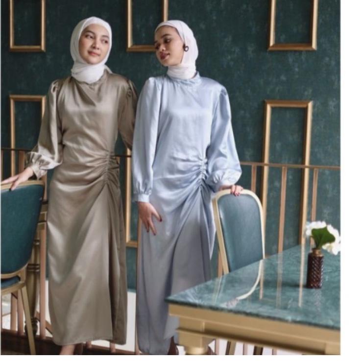 ♠  Dress satin simpel / dress velvet simpel / dress kondangan satin velvet / dress kondangan kekinia