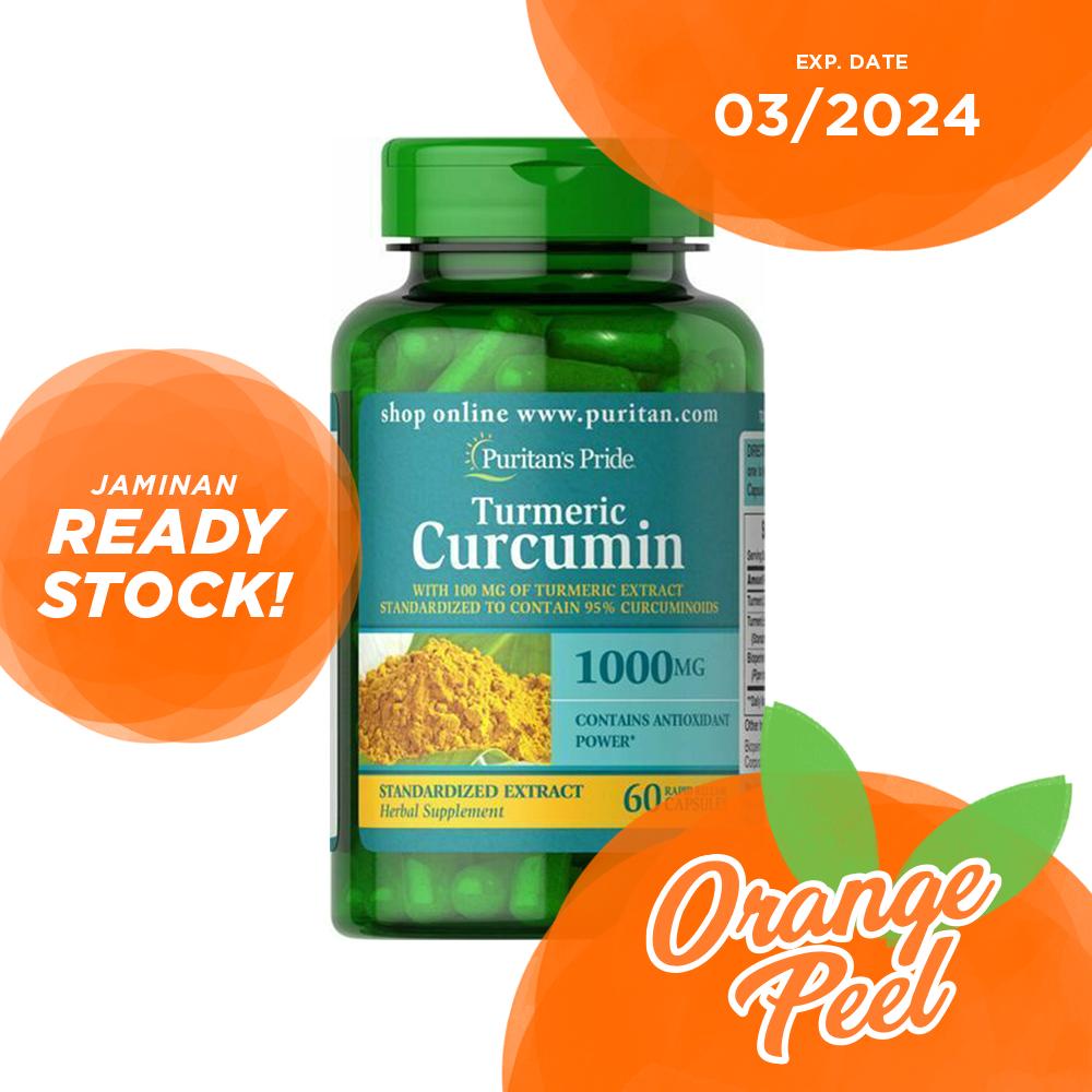 Puritan Turmeric Curcumin 1000 mg with Bioperine 5 mg 60 Capsules Kunyit Tumeric