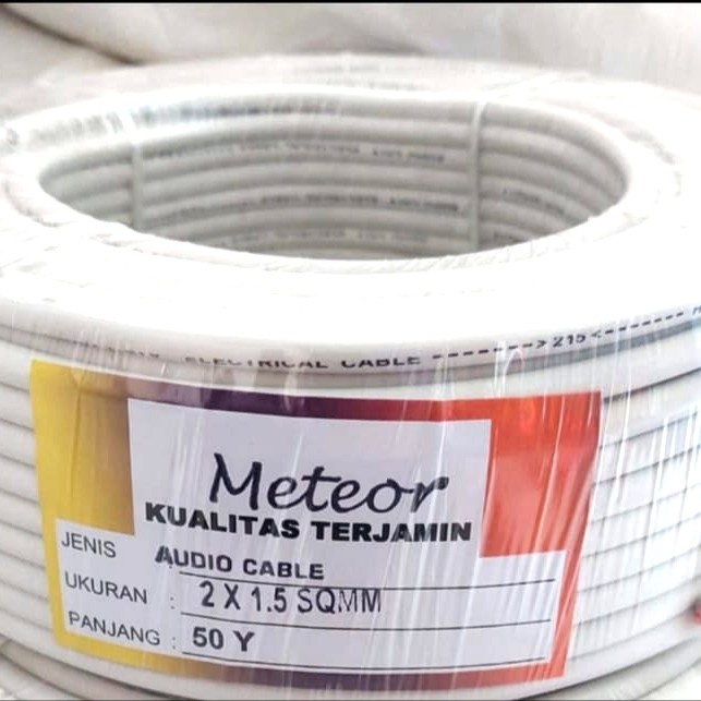 KABEL SERABUT 2 X 1.5 HYO HITAM &amp; PUTIH - Harga per roll