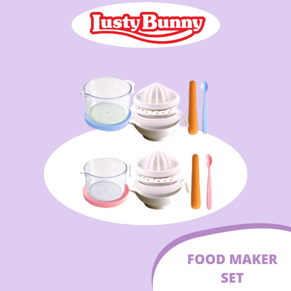 Lusty Bunny Food Maker Set Perlengkapan Makan Bayi MPASI Set Hokky Babyshop