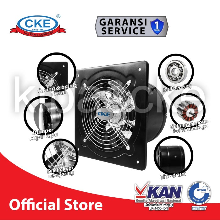 Infan Hexos 8 Inch Wall Fan Duct Fan Exhaust Fan Exhaust Dinding
