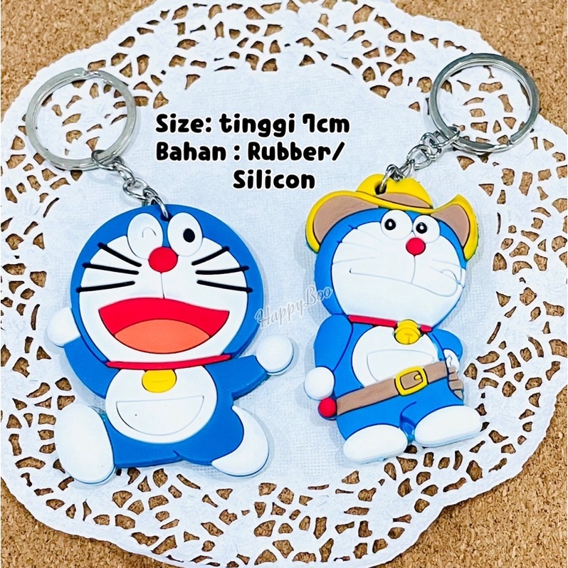 gantungan kunci doraemon silicon / rubber besar jumbo tebal doraemon keychain