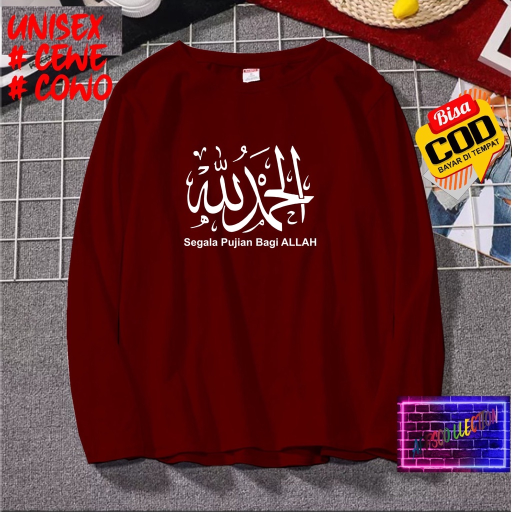 COD/KAOS SEGALA PUJIAN BAGI ALLAH LENGAN PANJANG/KAOS KEKINIAN//KAOS DAKWAH ISLAM/KAOS SANTRI SANTRIWATI/KAOS HITS 2023/KAOS ISLAM PESANTREN /KAOS PRIA  DAN WANITA