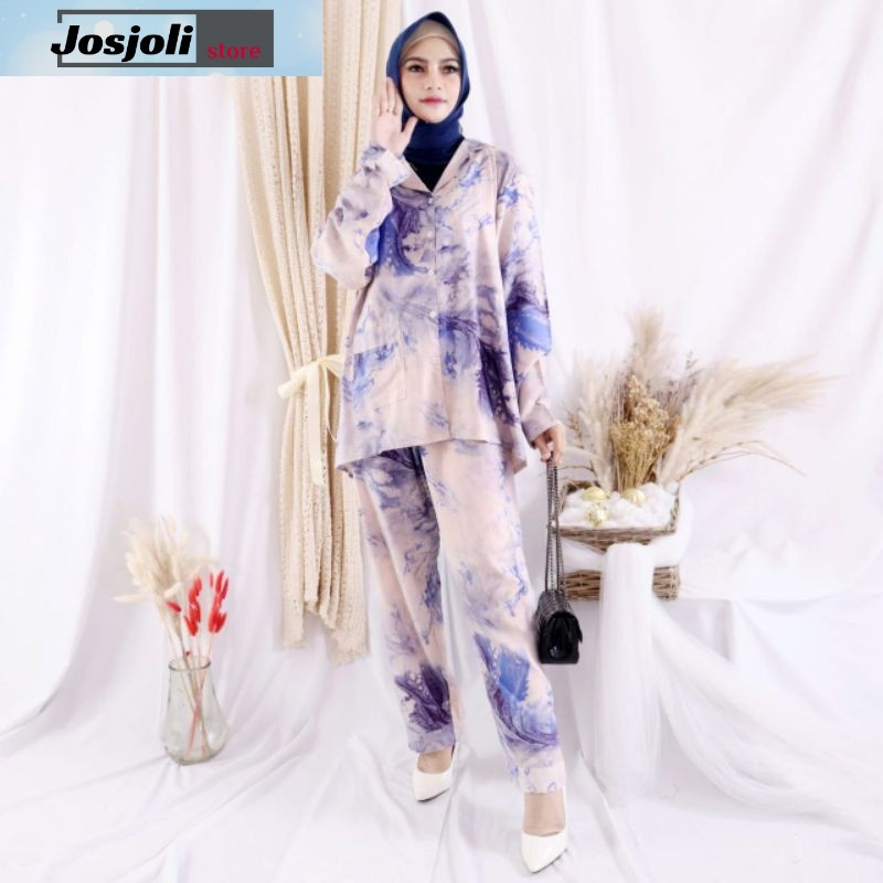 JOSJOLI_STORE/Piyama PP Nisa/Piyama Rayon Wanita Jumbo XXL/Pakaian Tidur Wanita Dewasa