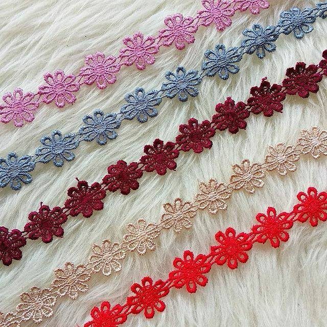 Renda Renda Bunga Gyper Giper Zipper Rajut Melati Per Yard