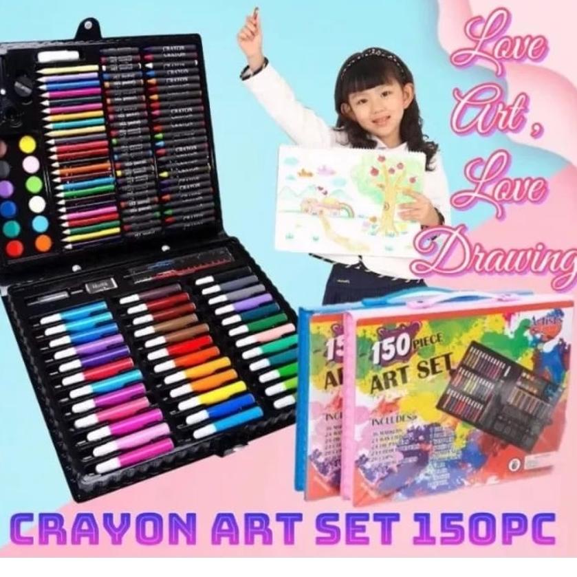 

Terlaris - Crayon Set 150pcs Pensil Crayon Cat Air Perlengkapan Sekolah Menggambar Anak