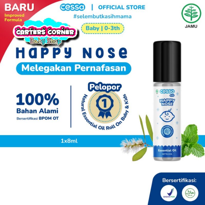 CESSA BABY (0-2 TAHUN) NATURAL ESSENTIAL OIL HAPPY NOSE - MINYAK ESSENTIAL OIL MELEGAKAN PERNAPASAN