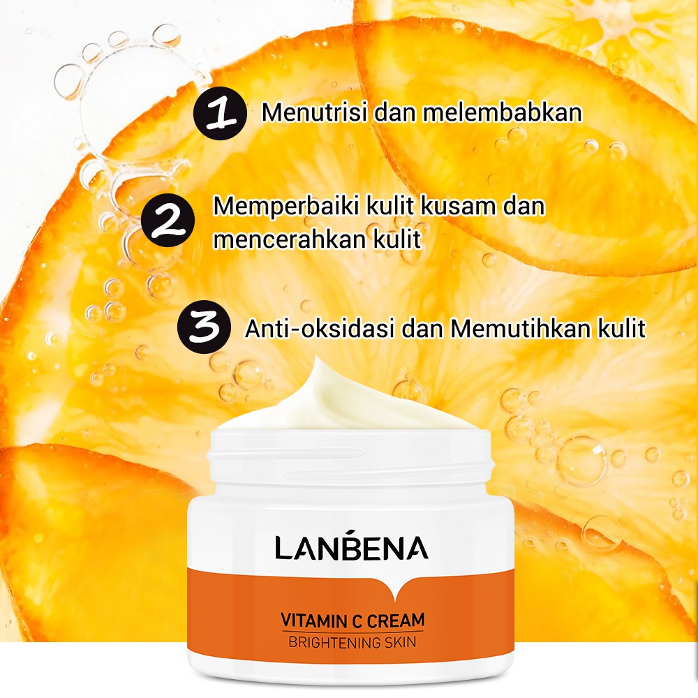 LANBENA Vitamin C Krim - Mencerahkan Wajah (50 gr) [BPOM]