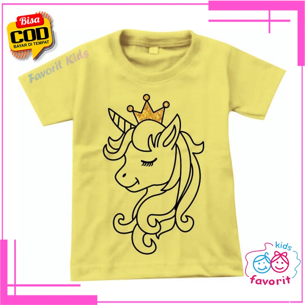 Baju kaos unicron anak perempuan lengan pendek murah || kaos anak cewek motif kuda pony