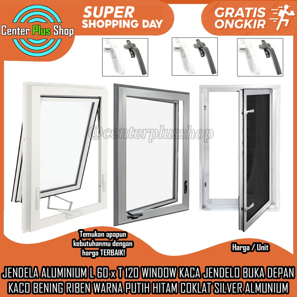 Jual JENDELA ALUMINIUM L 60 X T 120 WINDOW KACA JENDELO BUKA DEPAN KACO ...