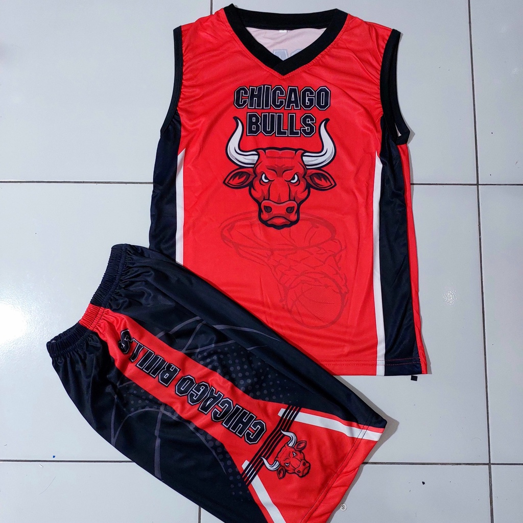 setelan baju basket anak/baju basket lekbong anak/setelan baju kutung basket usia 6-12thn