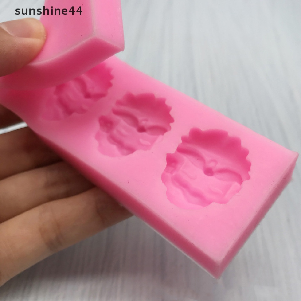 Sunshine 1Pc Cetakan Silikon Natal Santa Fudge Kue Coklat Cookie Baking Mould.