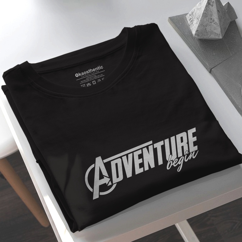 KAOS GUNUNG - ADVENTURE BEGIN - BAJU PENDAKI - T SHIRT PRIA WANITA