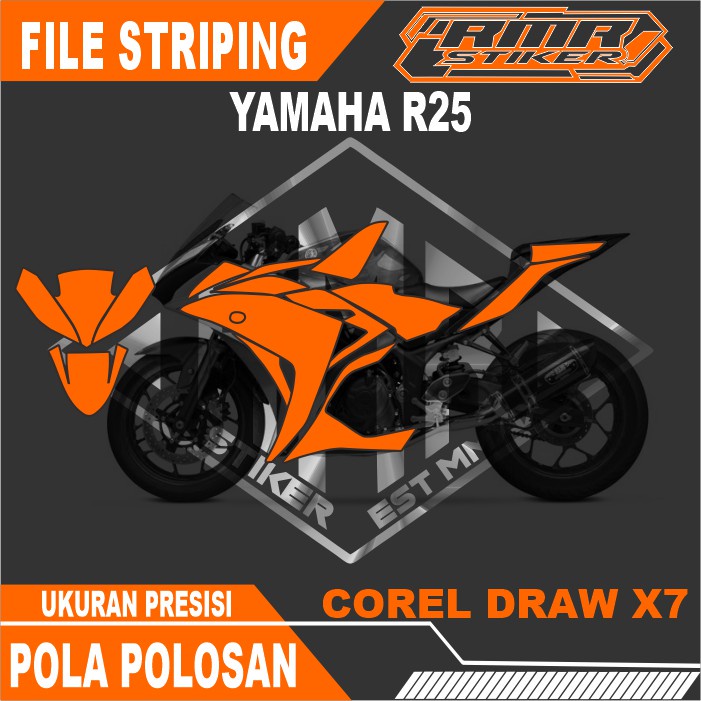 Pola File / Mentahan Striping Yamaha R25
