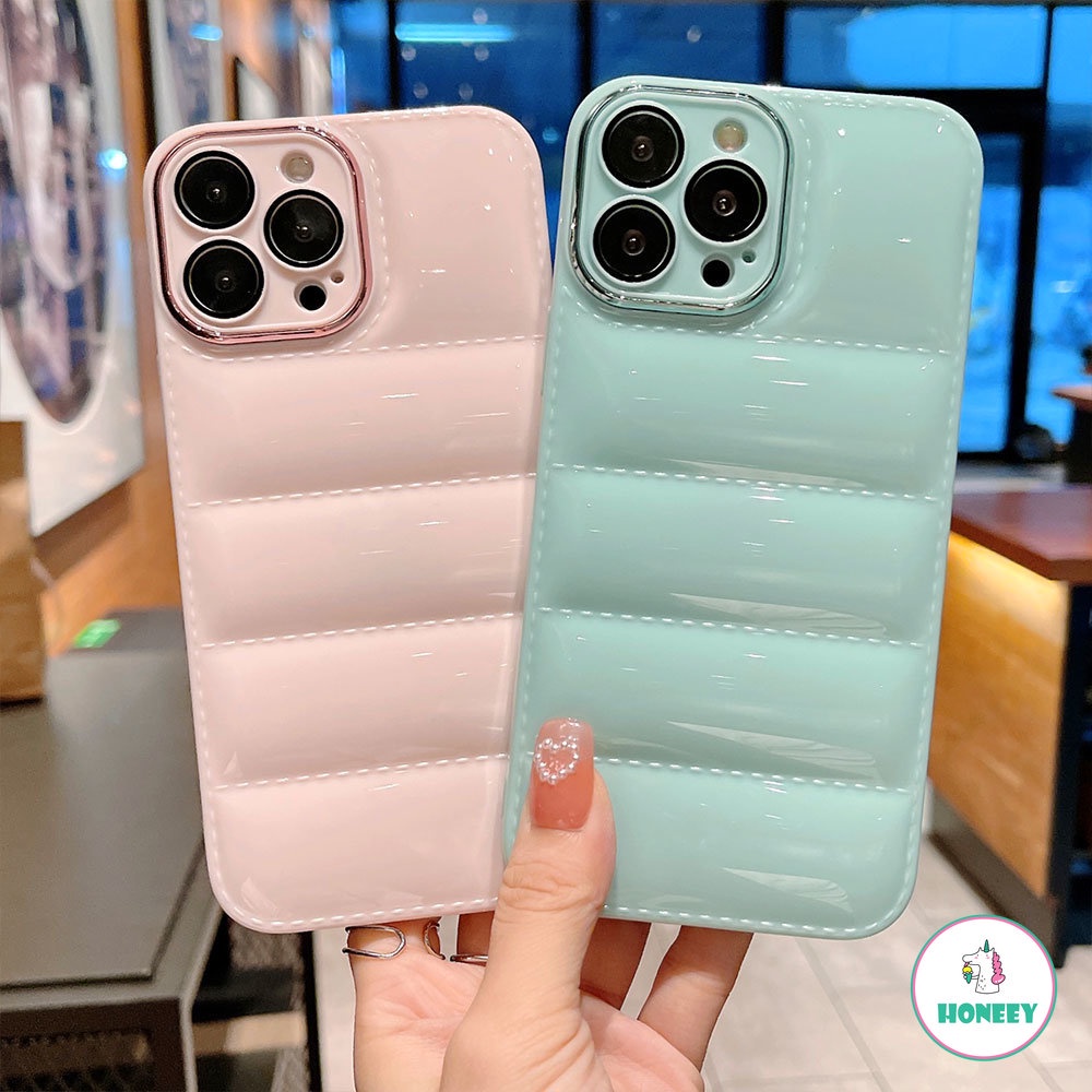 Soft Case Bumper TPU Shockproof Desain Jaket Down 3D Untuk IPhone 14 13 12 11 Pro Max