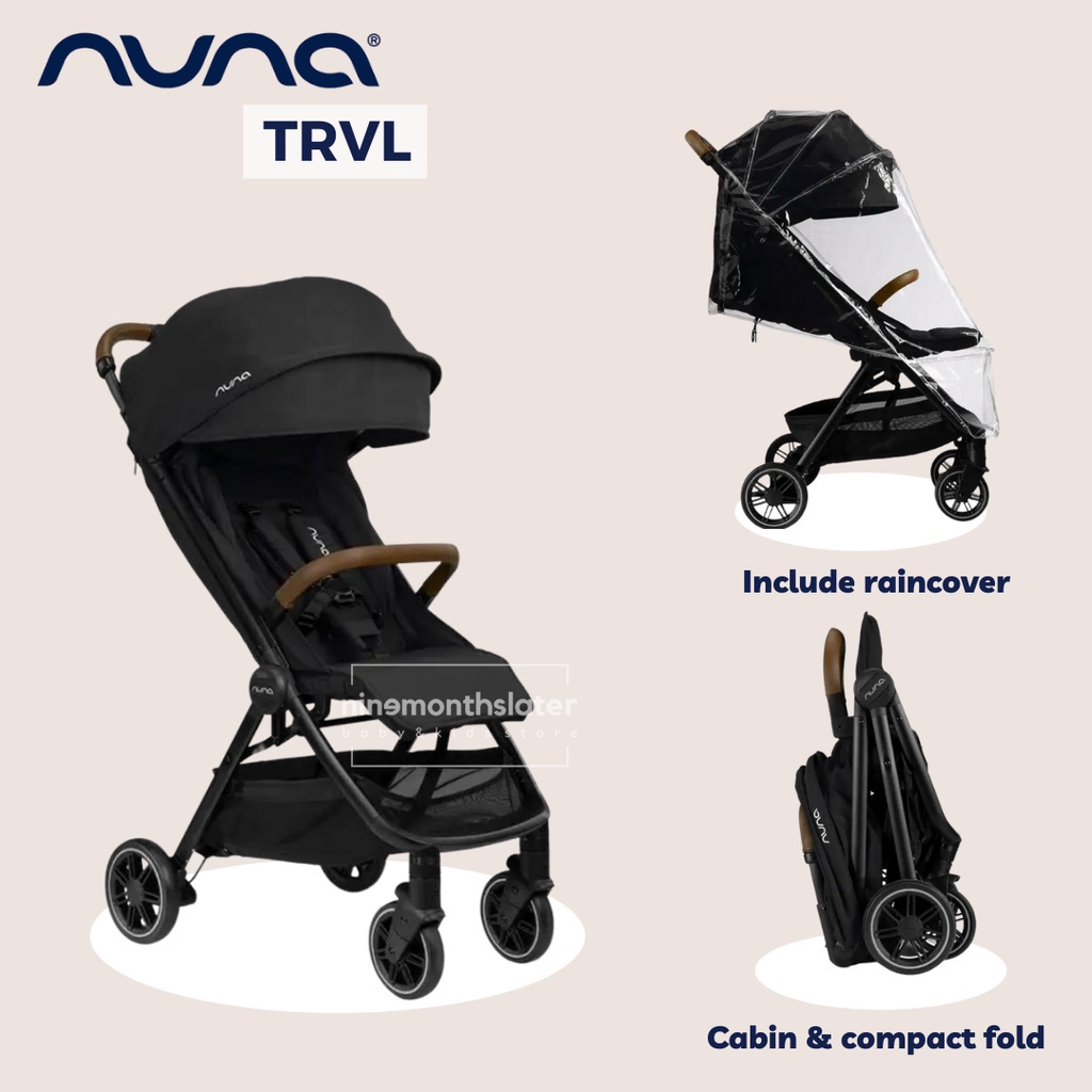 Nuna TRVL + Bundle Pipa Klik Carseat Stroller - Travel Click Base Cabin Kereta Dorong Caviar Free Anak Bayi Baby Lightweight Enteng Autofold Pesawat