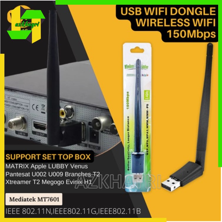 USB Wifi Dongle Wireless Adapter Receiver Antena Wifi PC Laptop STB SET TOP BOX