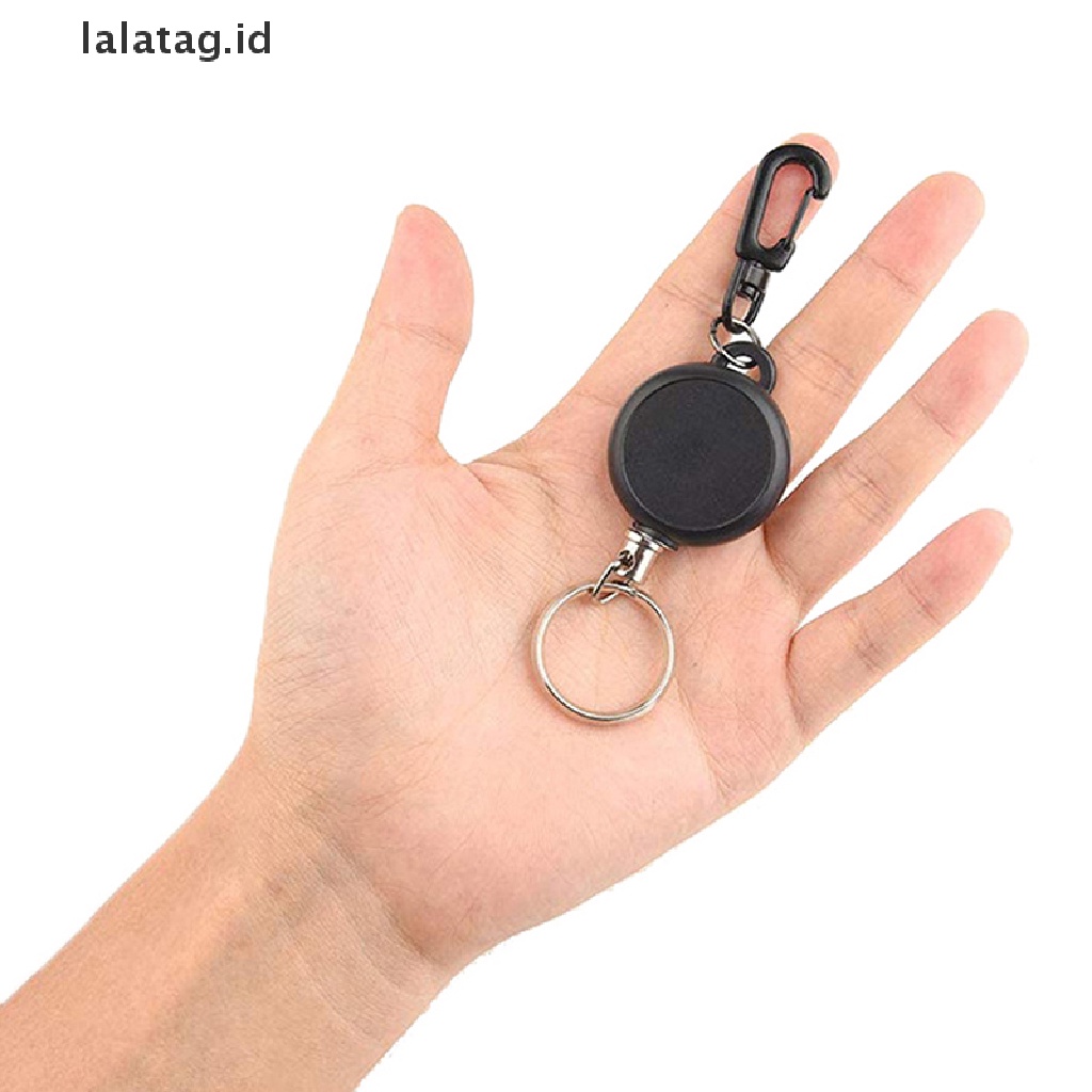 [lalatag] 65cm Retractable Keyring Metal Wire Keychain Clip Gantungan Kunci Tempat Gantungan Kunci [ID]