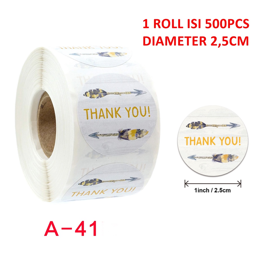 Khatinstore STICKER LABEL MAKANAN THANK YOU ISI 500 PCS 1 ROLL - SLT01