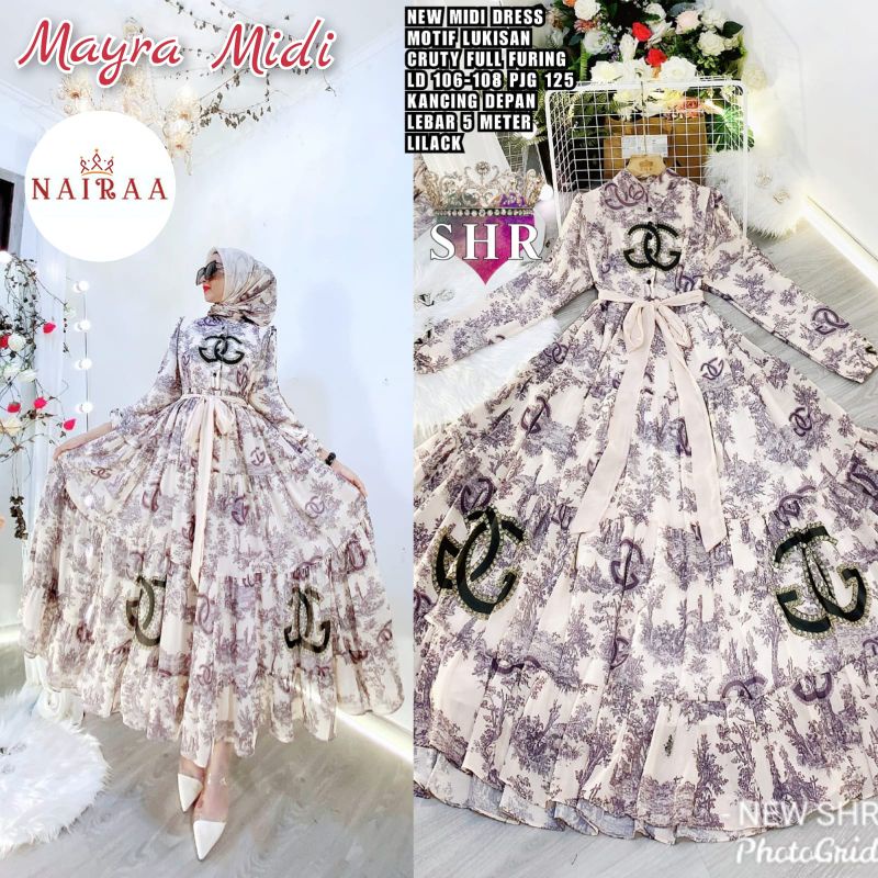 baju gamis lebaran terbaru 2023 Mayra ORI SHR dress original SHR