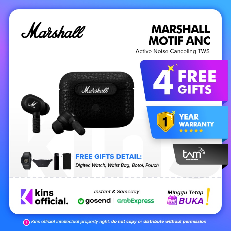 Marshall Motif ANC True Wireless Earphones - Garansi Resmi TAM