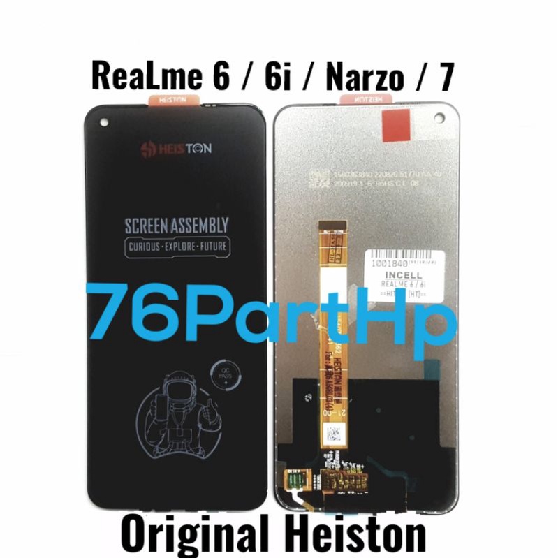 Lcd Touchscreen Fullset Kwalitas Original Heiston Realme 6 - 6i - Narzo 7 - Hitam