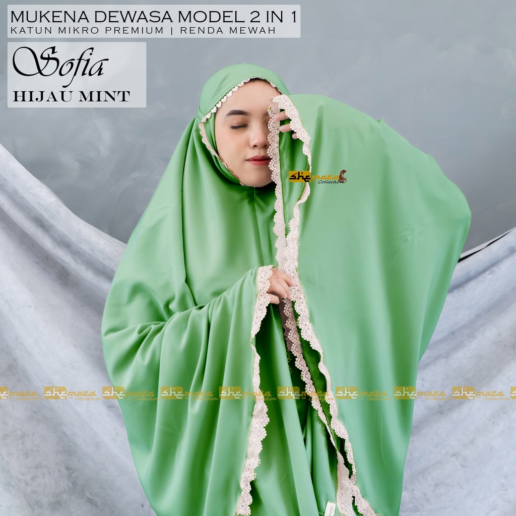 Mukena Dewasa 2in1 Renda Mewah Katun SheMara - SofiaSeries