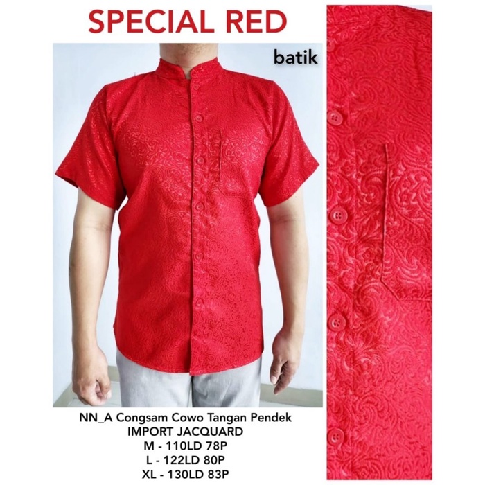 Kemeja Cheongsam Pria Premium - Atasan Kemeja Imlek Pria Premium - batik, M
