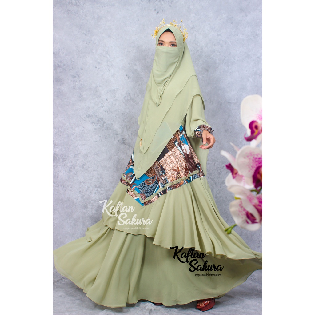 GAMIS PREMIUM SYARI SET CADAR dan khimar style gamis wanita muslim terbaru kwalitas premium