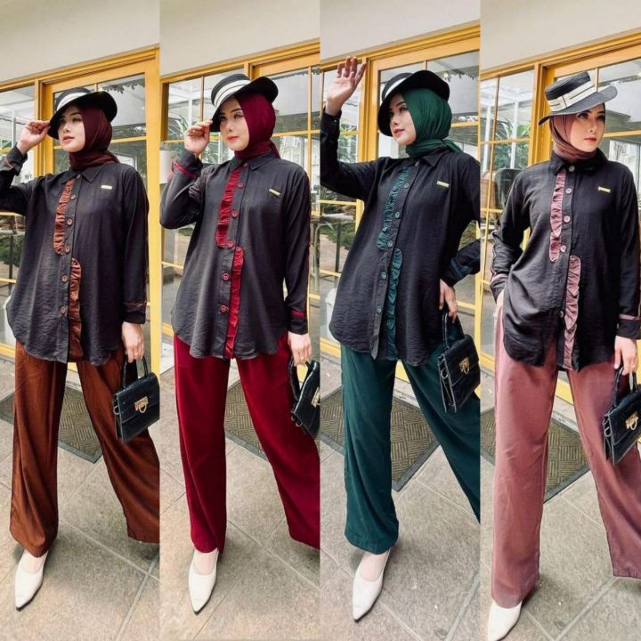 [COD] Hashiva -  Pakaian Muslim Wanita Setelan Terkini Wanada Set