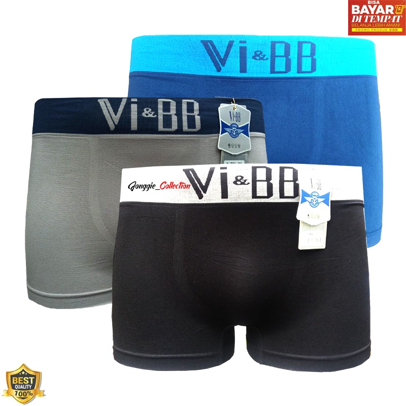 New 3 Pcs Celana Dalam Boxer Pria VI-BB Termurah dan terlaris Bisa Bayar Di Tempat COD