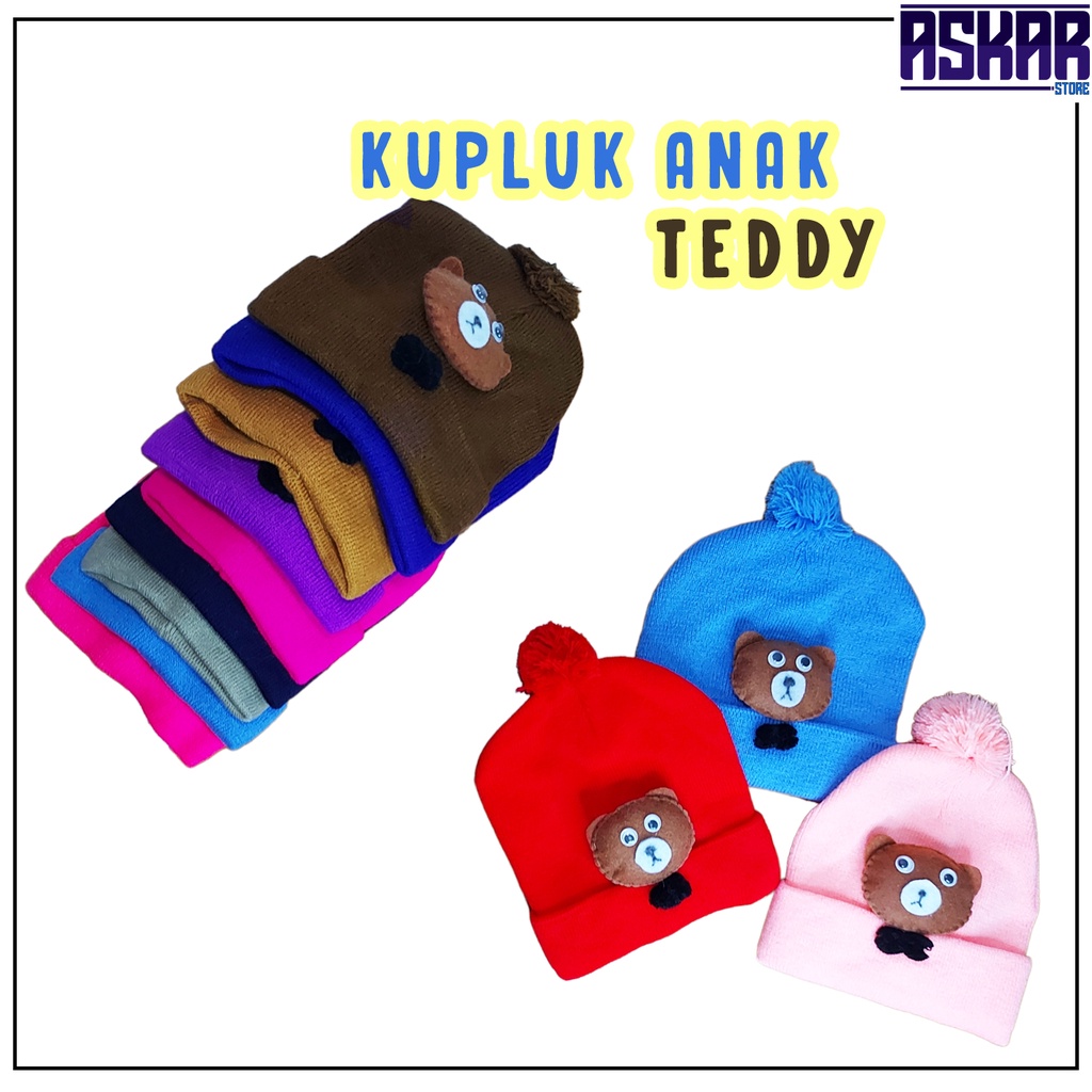 Topi Kupluk Rajut Anak Bayi Model Teddybear Lucu Usia 6 Bulan - 3 Tahunan