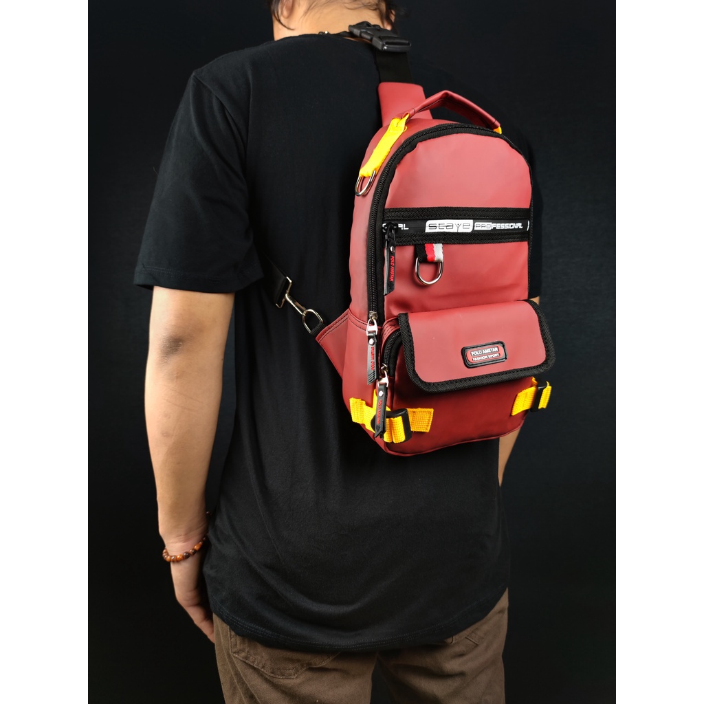 3 FUNGSI TAS PUNDAK TAS SELEMPANG &amp; RANSEL BAHAN BALLON ANTI AIR ORIGINAL POLO AMSTAR