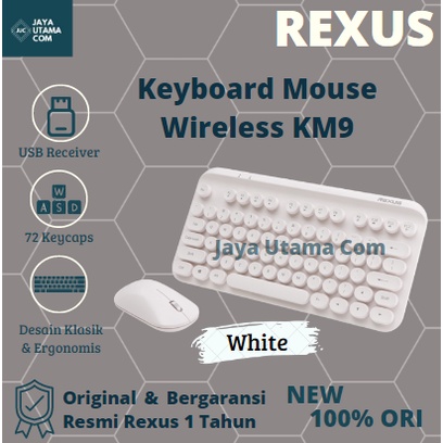 Rexus Keyboard Mouse Wireless KM9 Combo Original